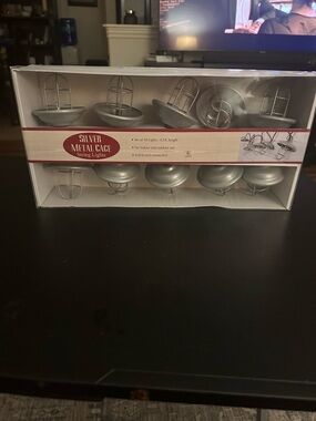 Silver Metal Cage String Lights - Indoor/Outdoor Decorative Lighting
